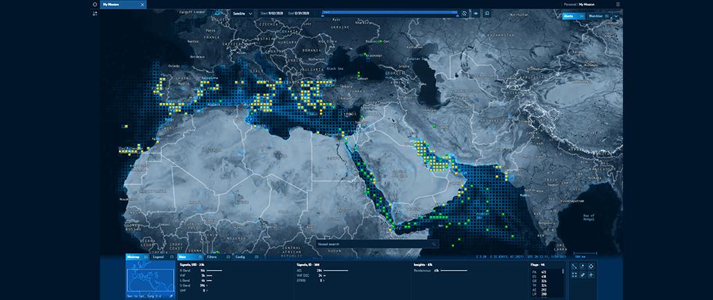 HawkEye 360 RF signal mapping from satellites